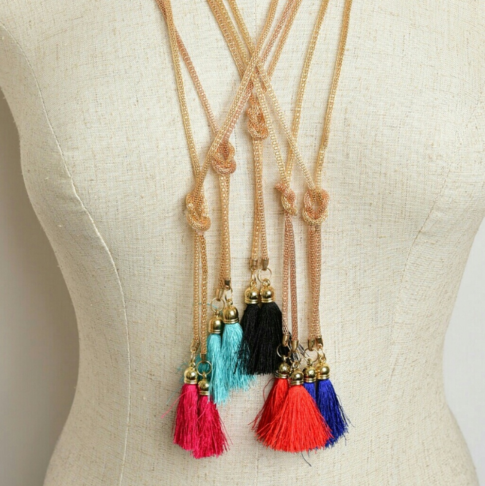 Tassel knot chain necklace