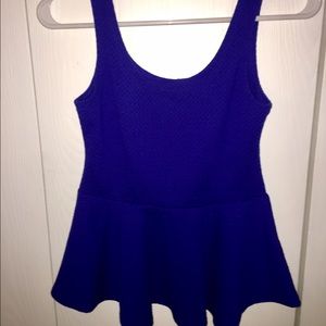 Royal Blue Peplum Top