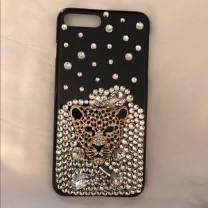 Tiger rhinestone crystal iphone 7 plus case