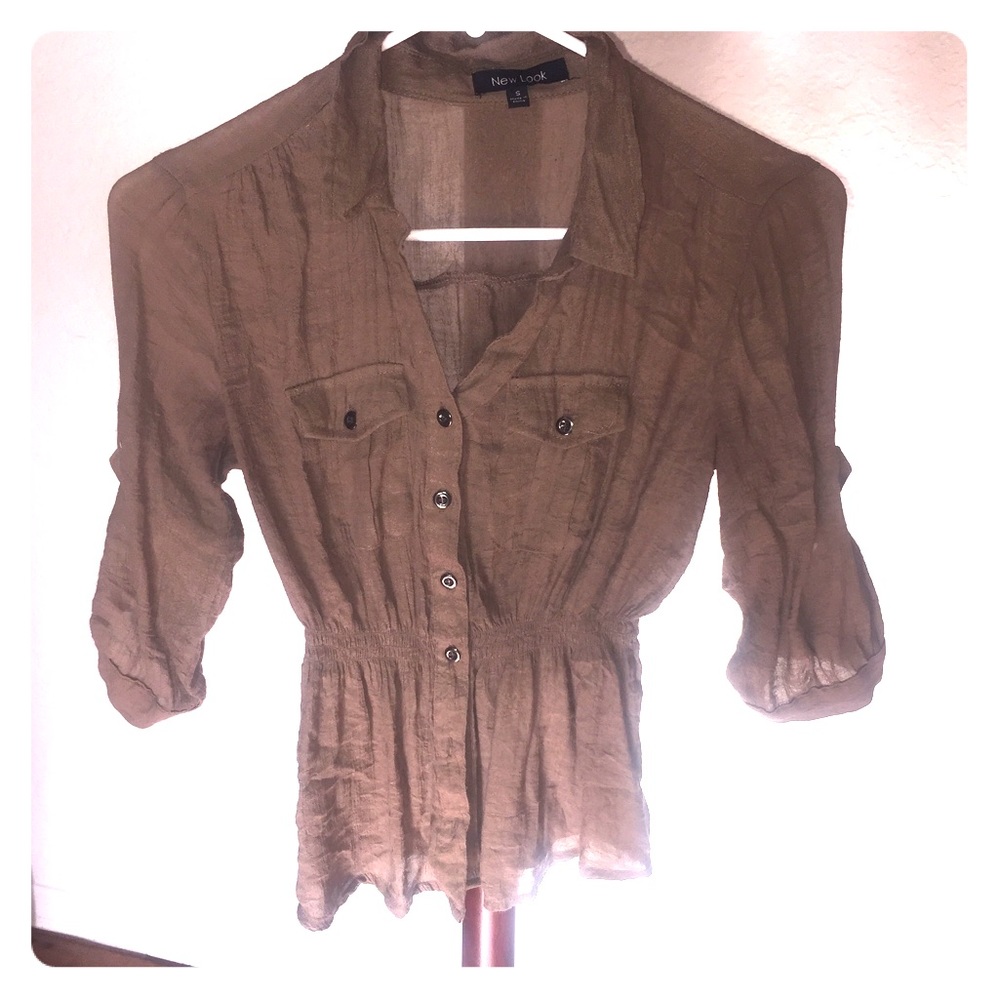 Olive button up shirt