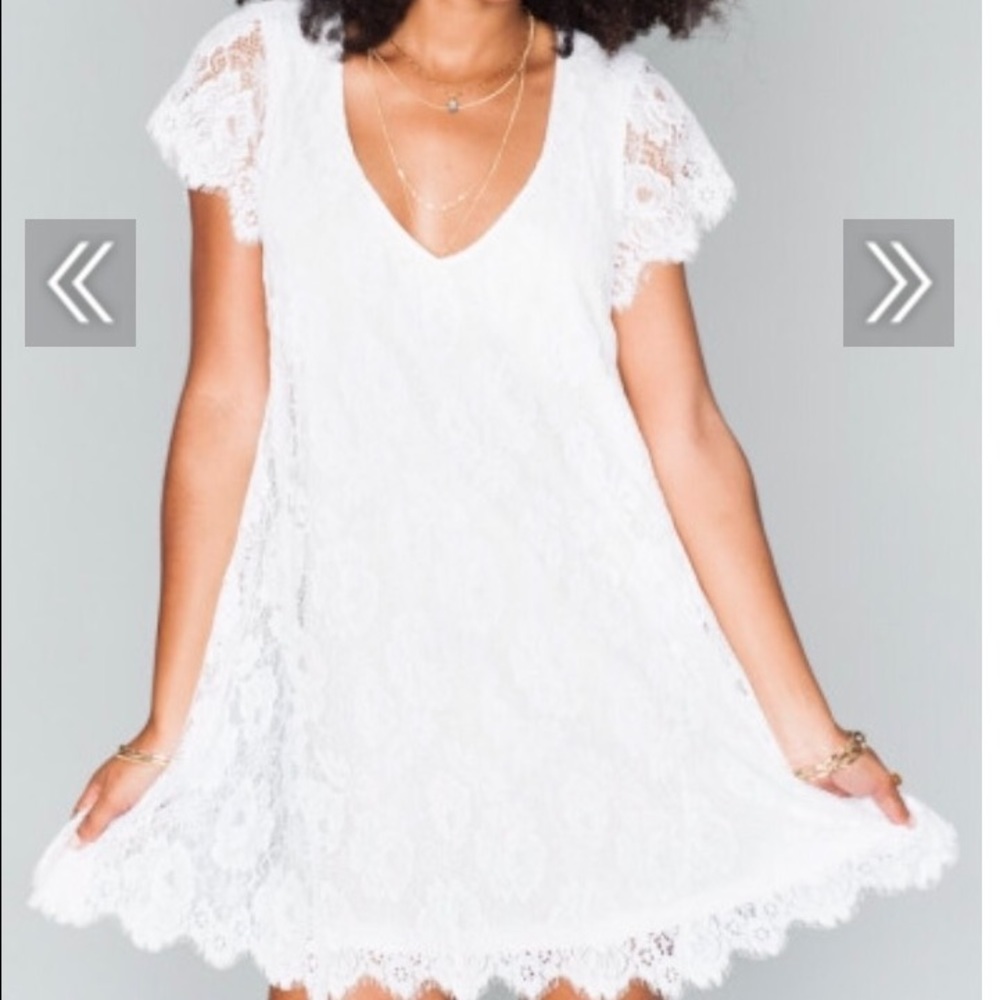 Mumu Kylie mini dress in spring fling lace white