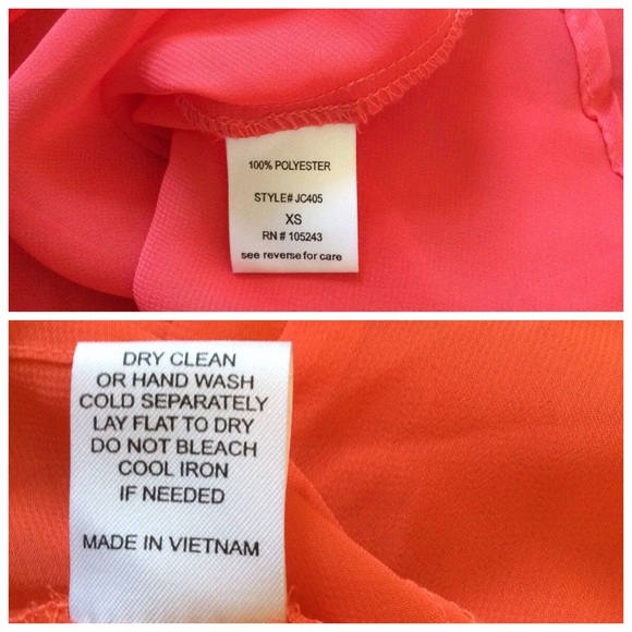 Coral Sheer Button Down Sleeveless - Picture 4 of 6