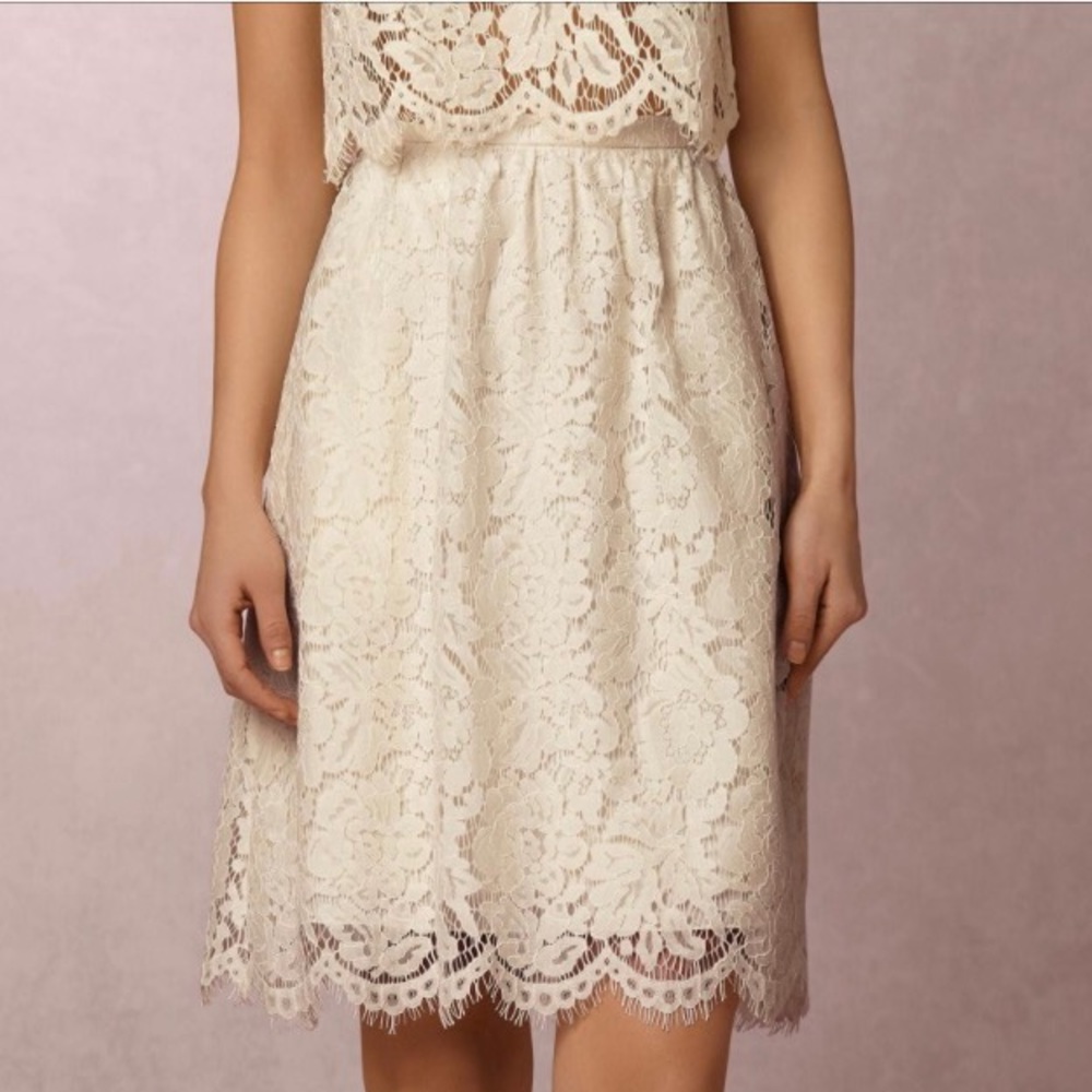 Jenny Yoo BHLDN Lydia Lace Skirt in Ivory