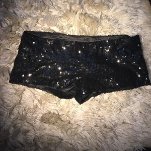 Black Sparkly Sequin Shorts