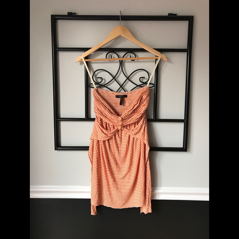 Orange and white BCBG tube top