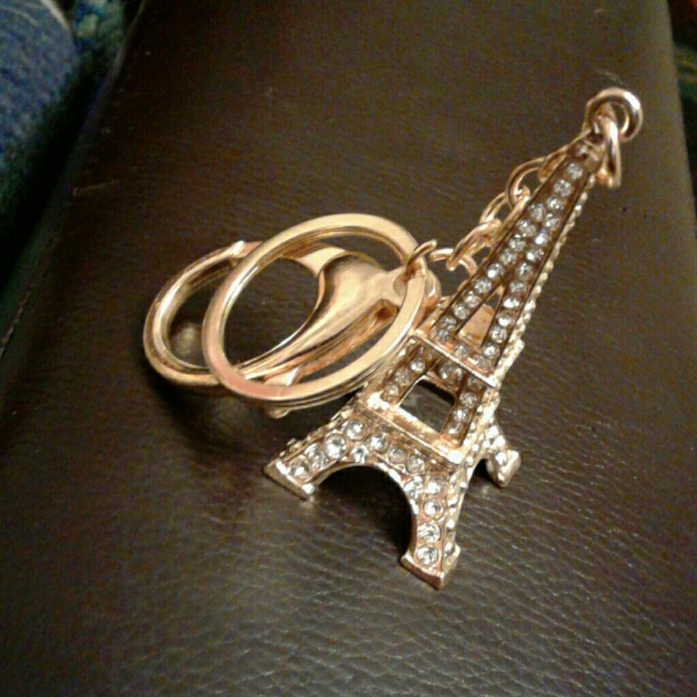 Tour Eiffel Gold Bag Charm Keycharm Key Ring