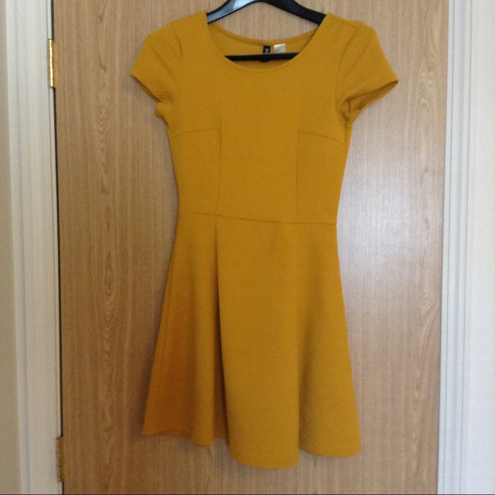 Mustard Fit N' Flare Dress