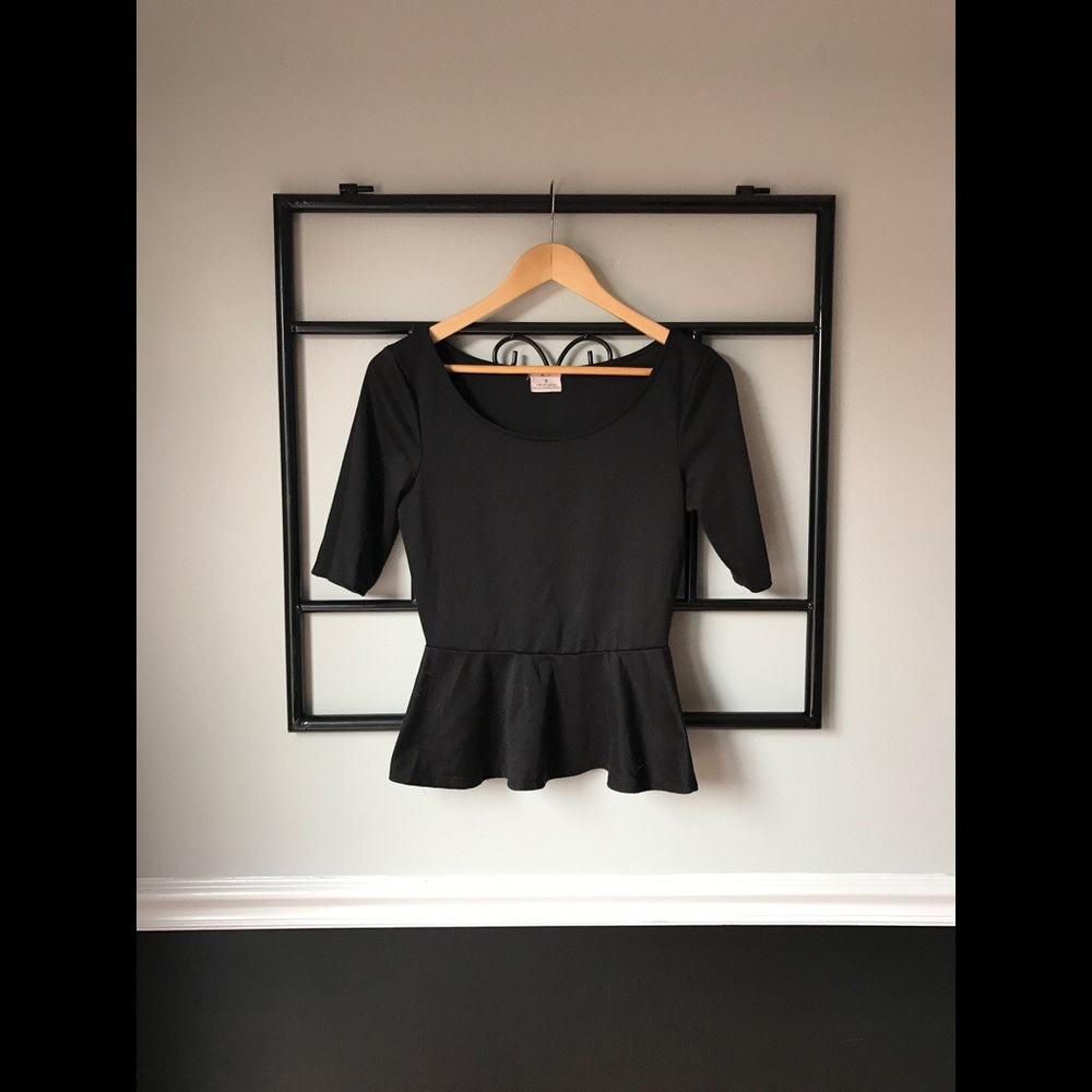 Black peplum Pins and Needles top