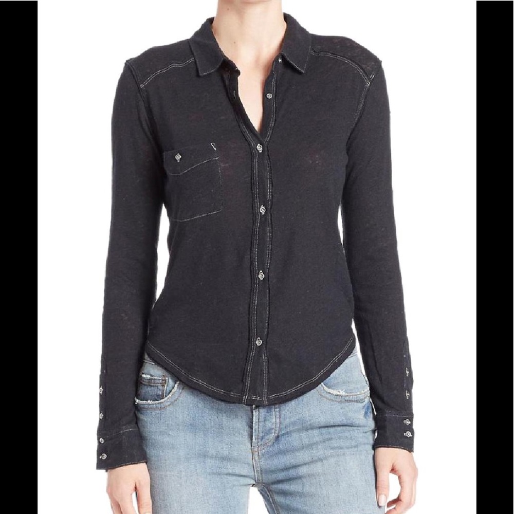 Black Free People button down shirt
