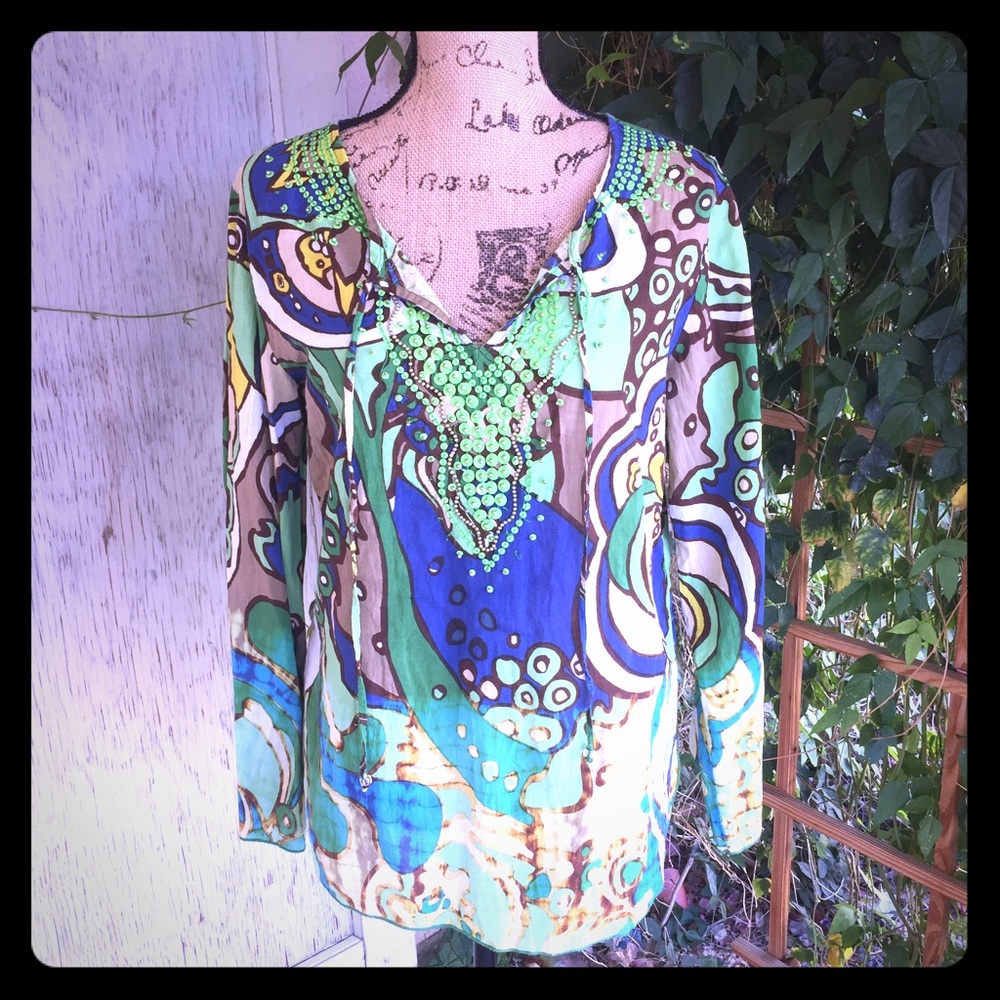 Sold Watercolor Tunic L