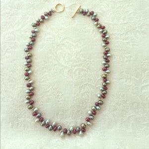 Colored potato pearls necklace