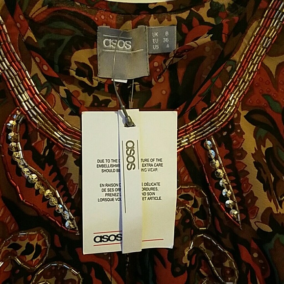 NWT Asos Folk Print Midi Dress - Picture 3 of 8