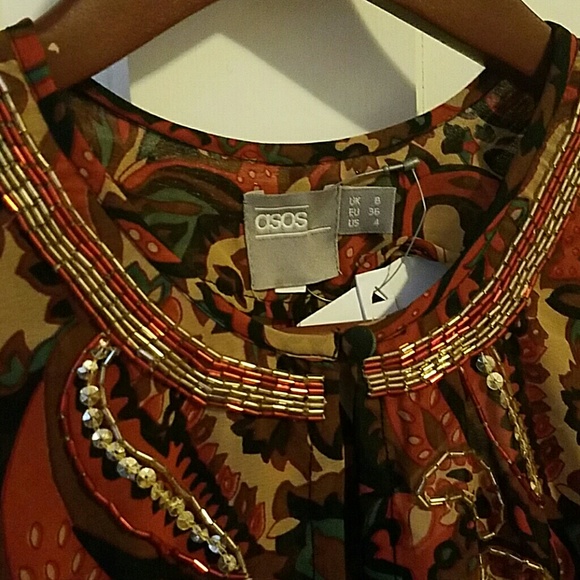 NWT Asos Folk Print Midi Dress - Picture 6 of 8