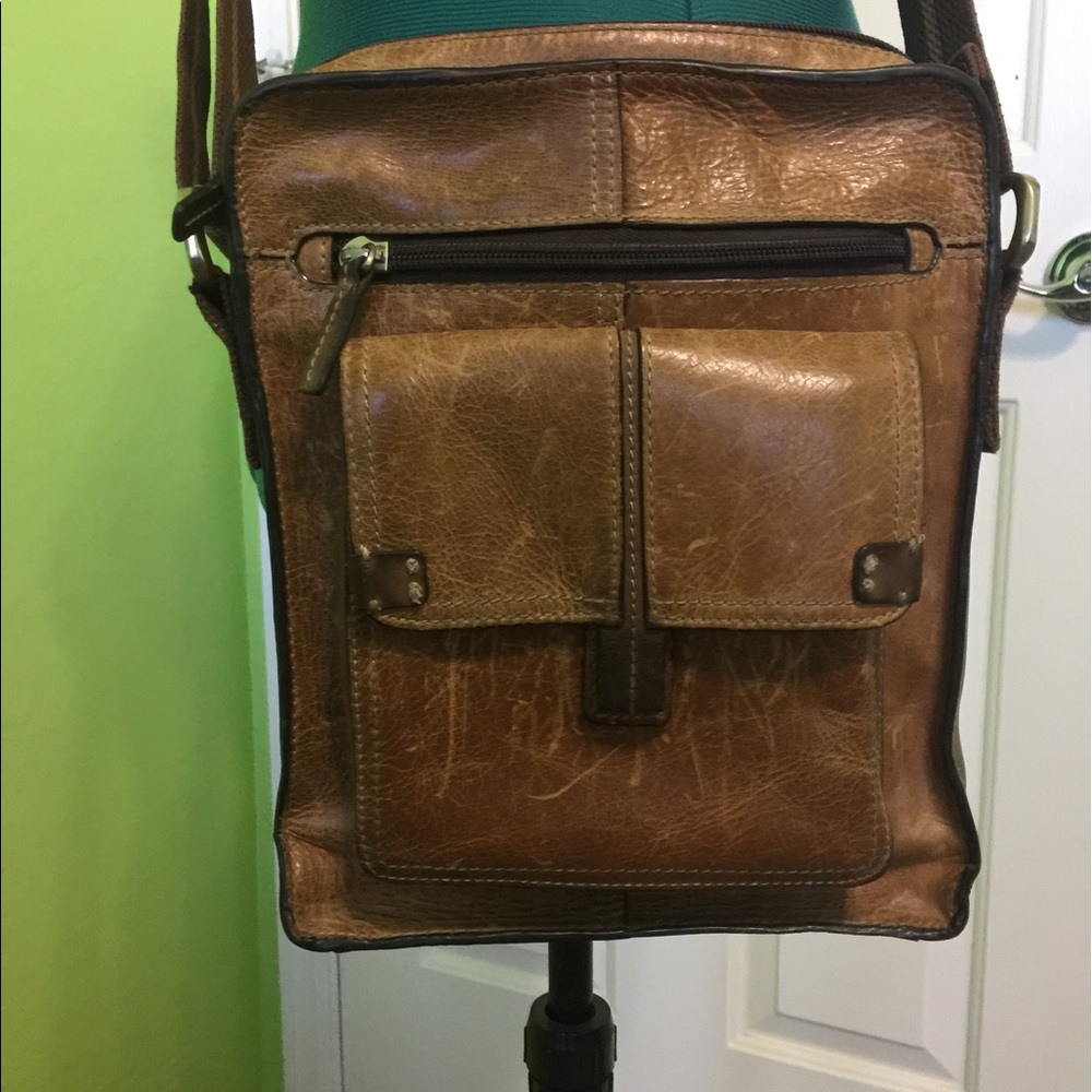 Fossil Leather Messenger Bag