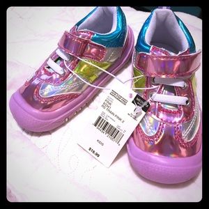 Rising star multi colored metallic baby shoes