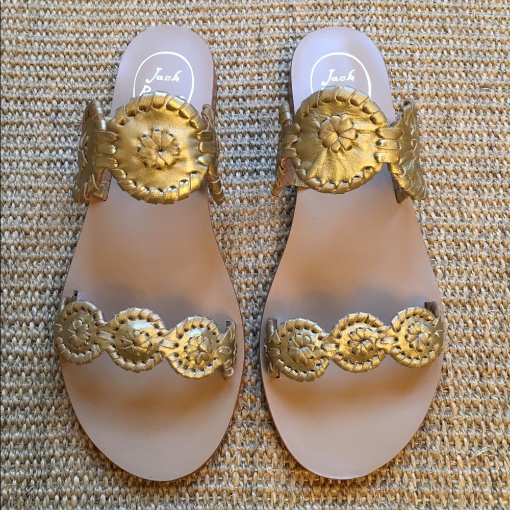 BRAND NEW Jack Rogers Gold Lauren Sandals