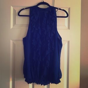 Royal Blue ruffle tank top