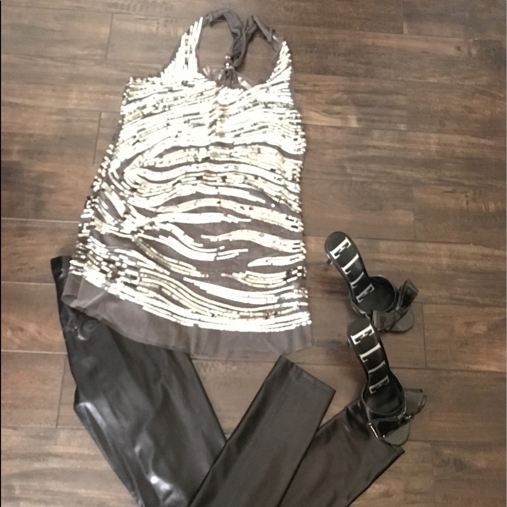 Sequin Grey  tank sz M
