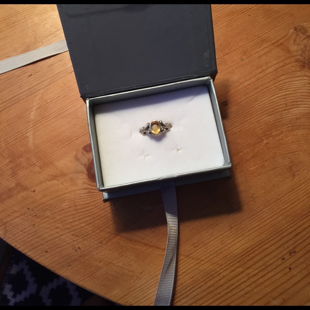 Sterling Silver Canary Yellow Ring