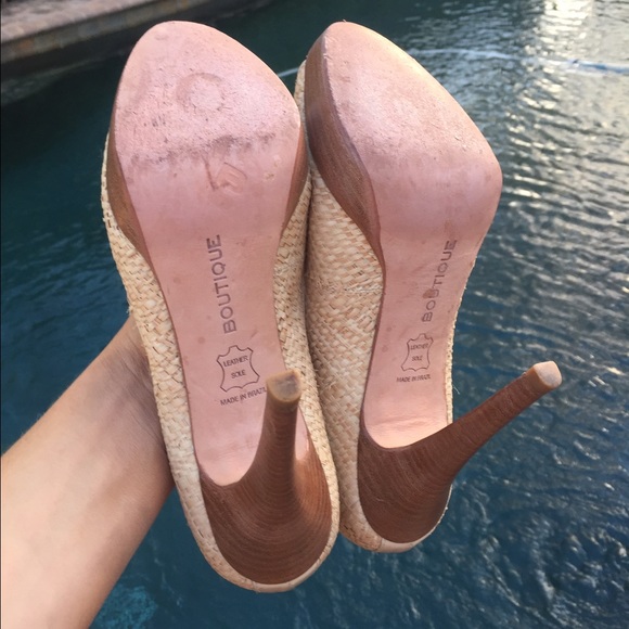 Straw peeptoe heels by Boutique 9 - Picture 4 of 4