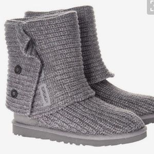 Tall Grey Knit Uggs