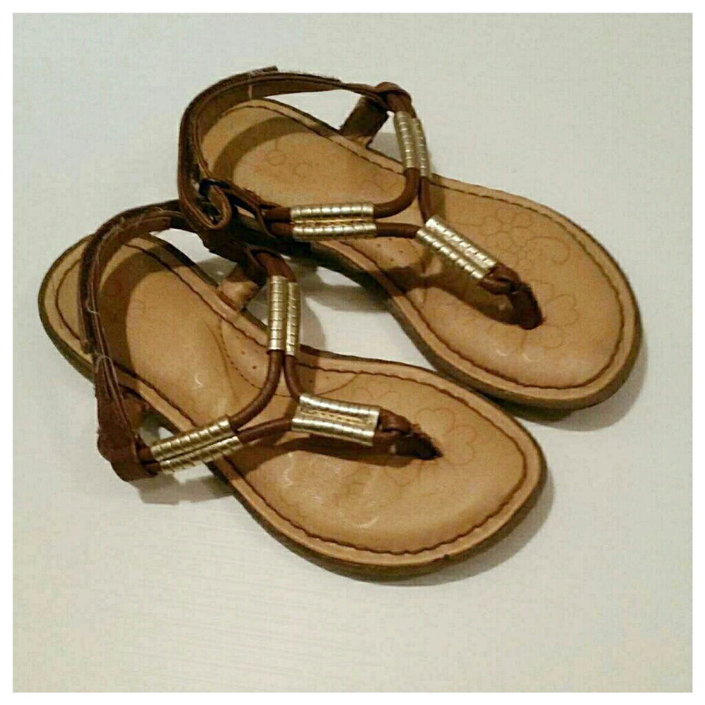 Born Concepts tan with gold sandals kids