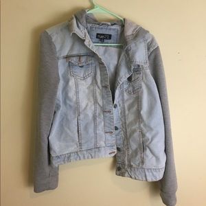 Denim hood jacket