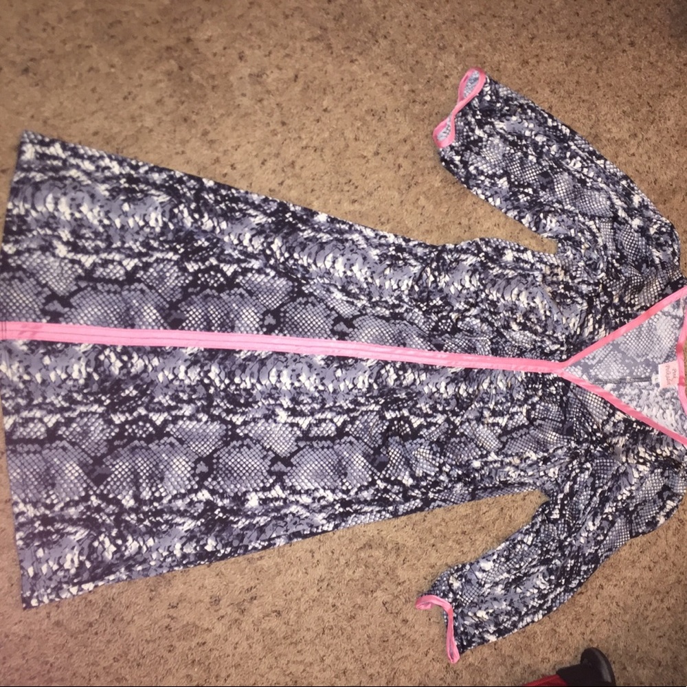 snakeskin with pink detailing fitted dress