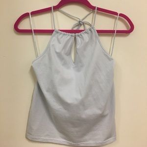 Key hole front halter tank top