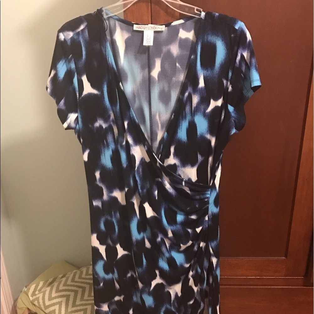 Blue/Black/Turquoise and White dress.