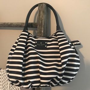 Kate Spade Small Karen Nylon Black Stripe