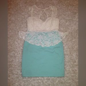 Mint peplum dress