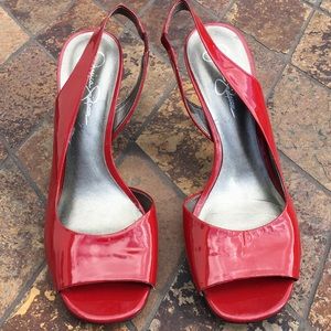 Jessica Simpson Red Patent Leather Heels