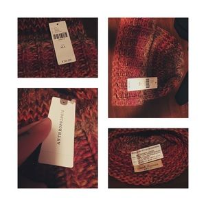 NWT Anthropologie Wool Blend Rainbow Knit Beanie.