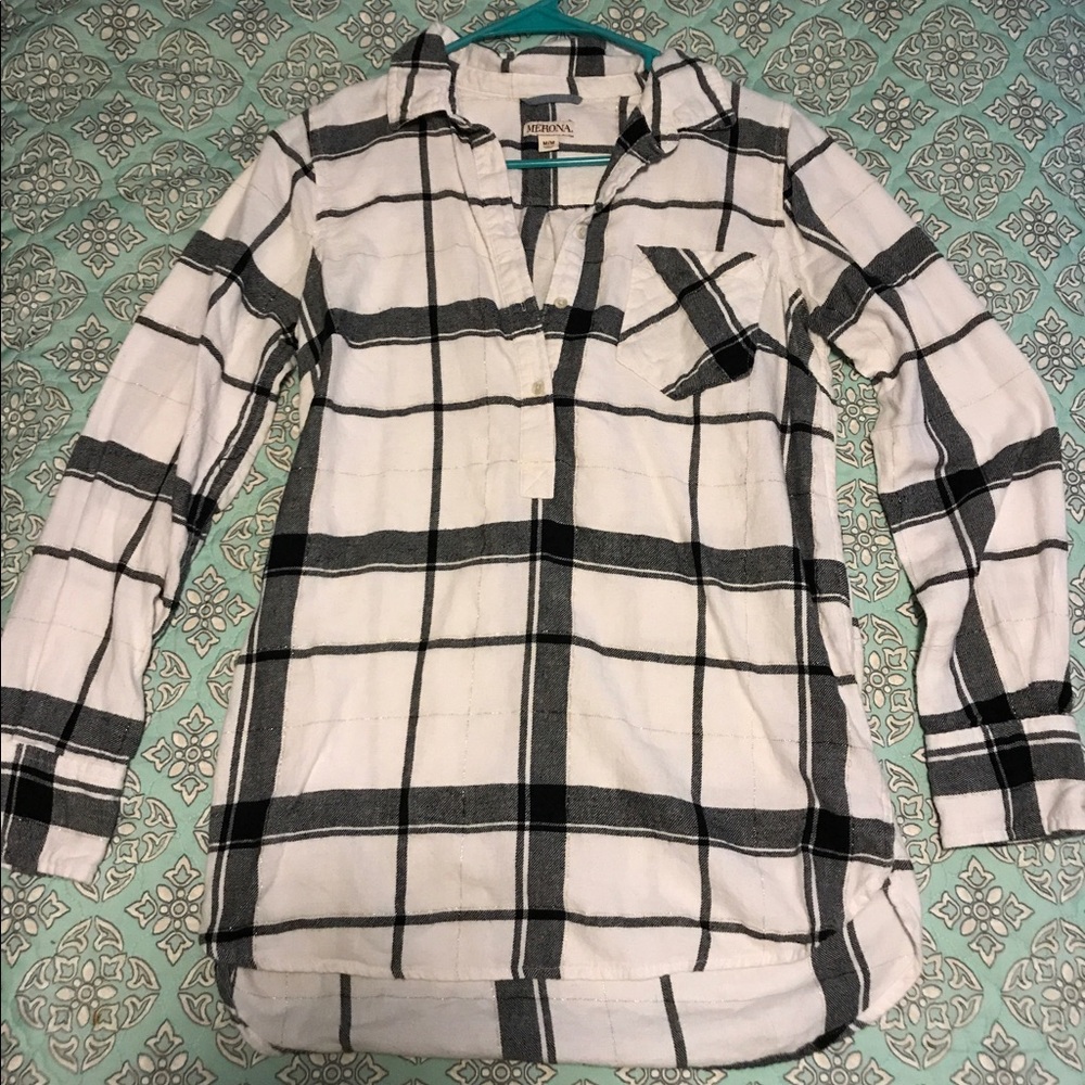 Soft Flannel Tunic Top