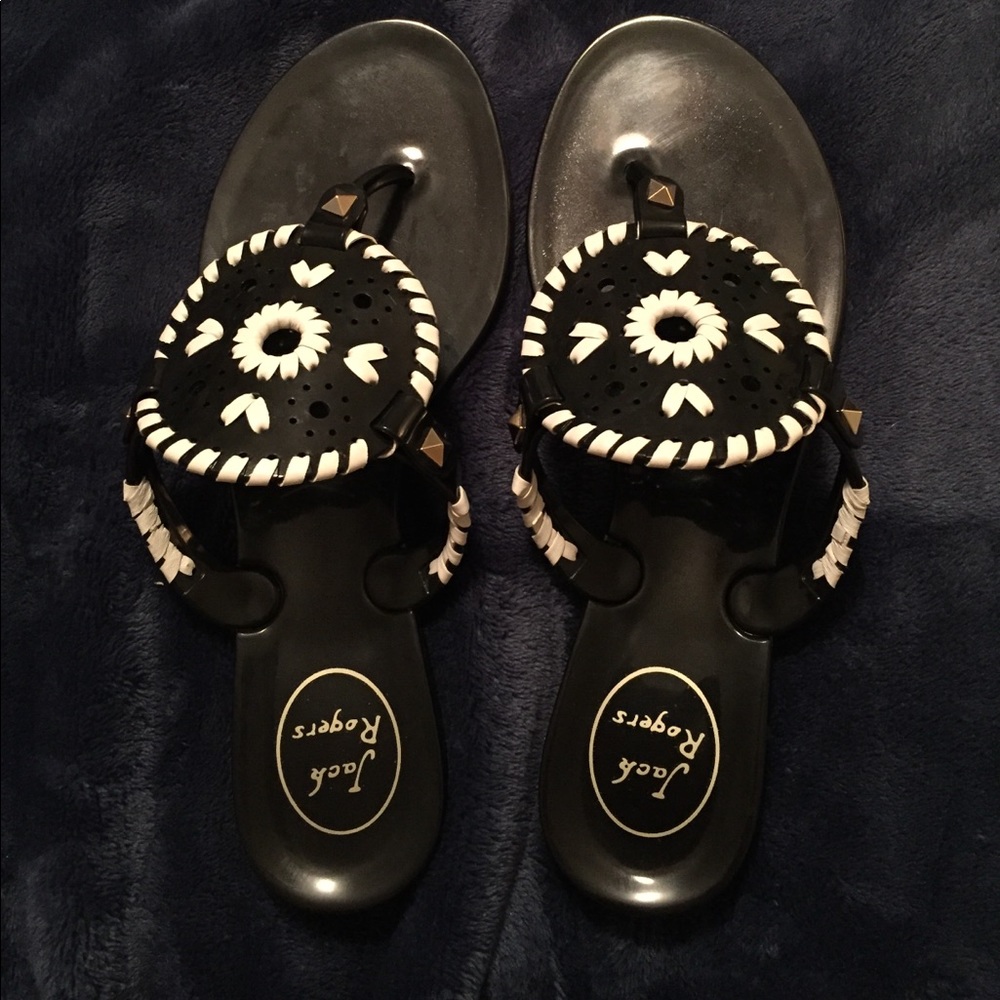 Jack Rodgers Black & White jelly sandals