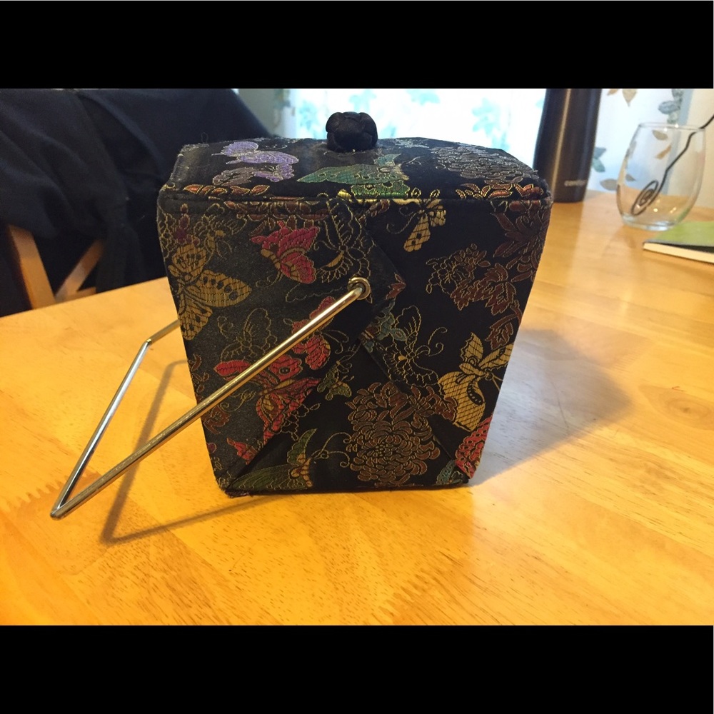 small box style purse.