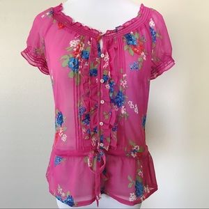 Abercrombie & Fitch Floral Pink Blouse