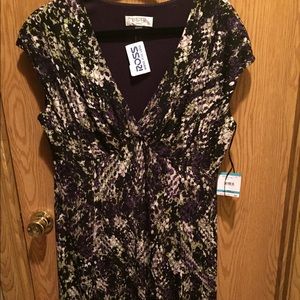 Plus Purple & Green Dress