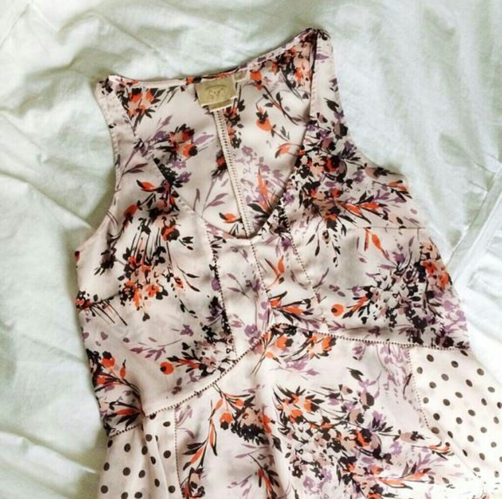 Anthropologie Vanessa Virginia polka dot floral sm