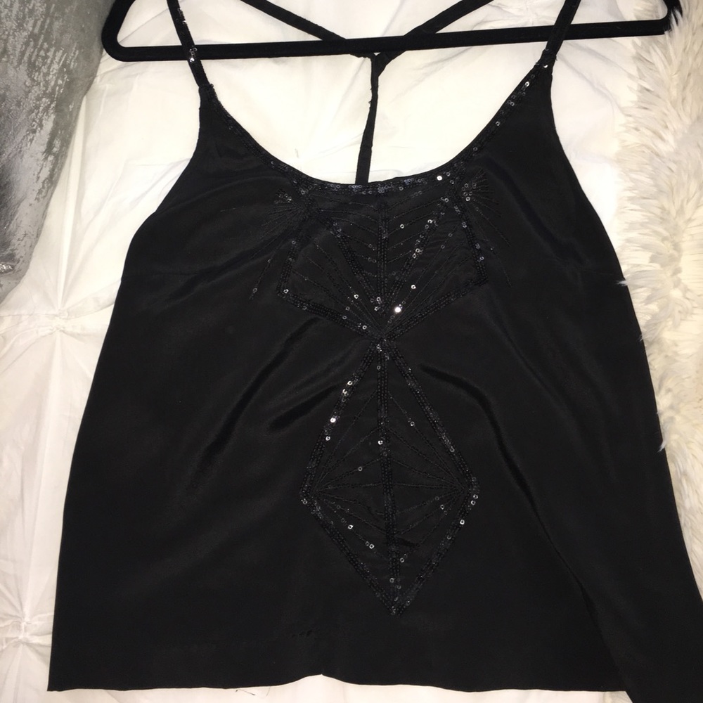 Black sequin tank