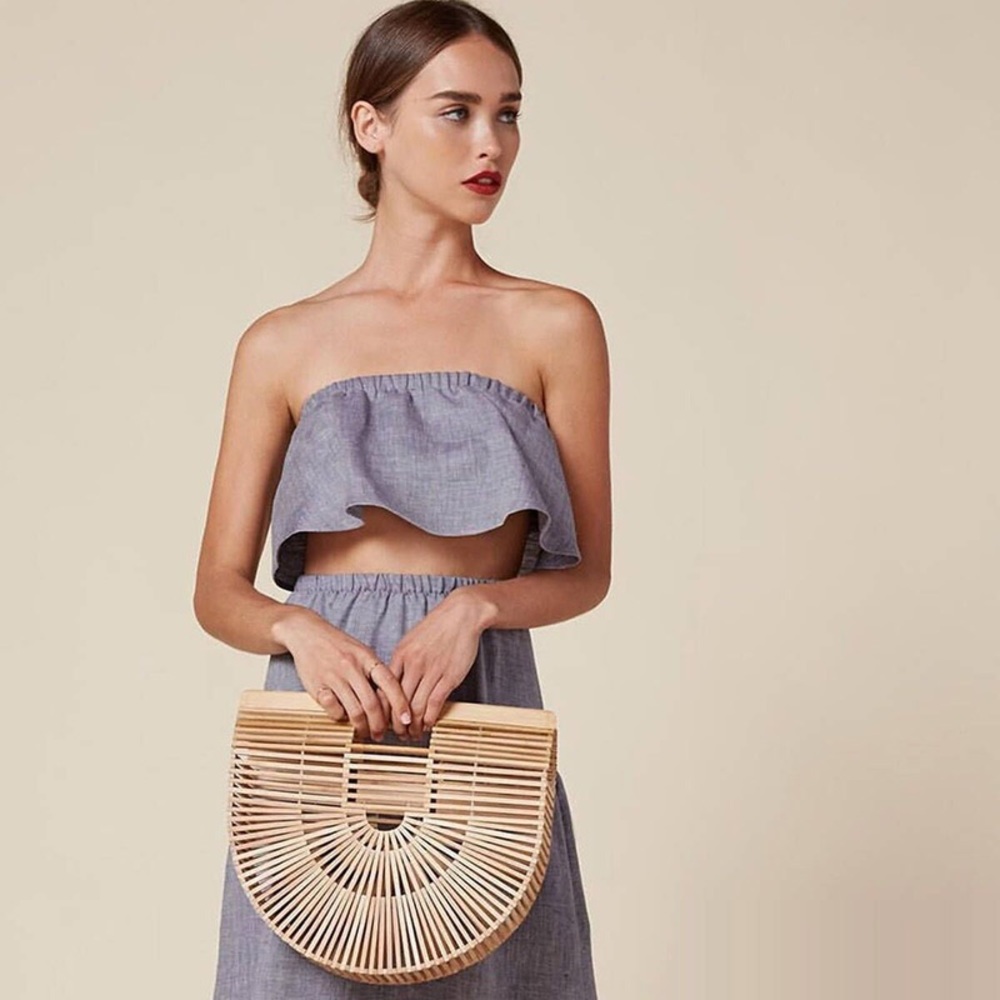 Eclipse bag in Black and Natural Bamboo