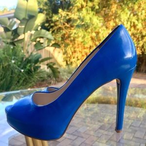 Blue stiletto peeptoe by Guess
