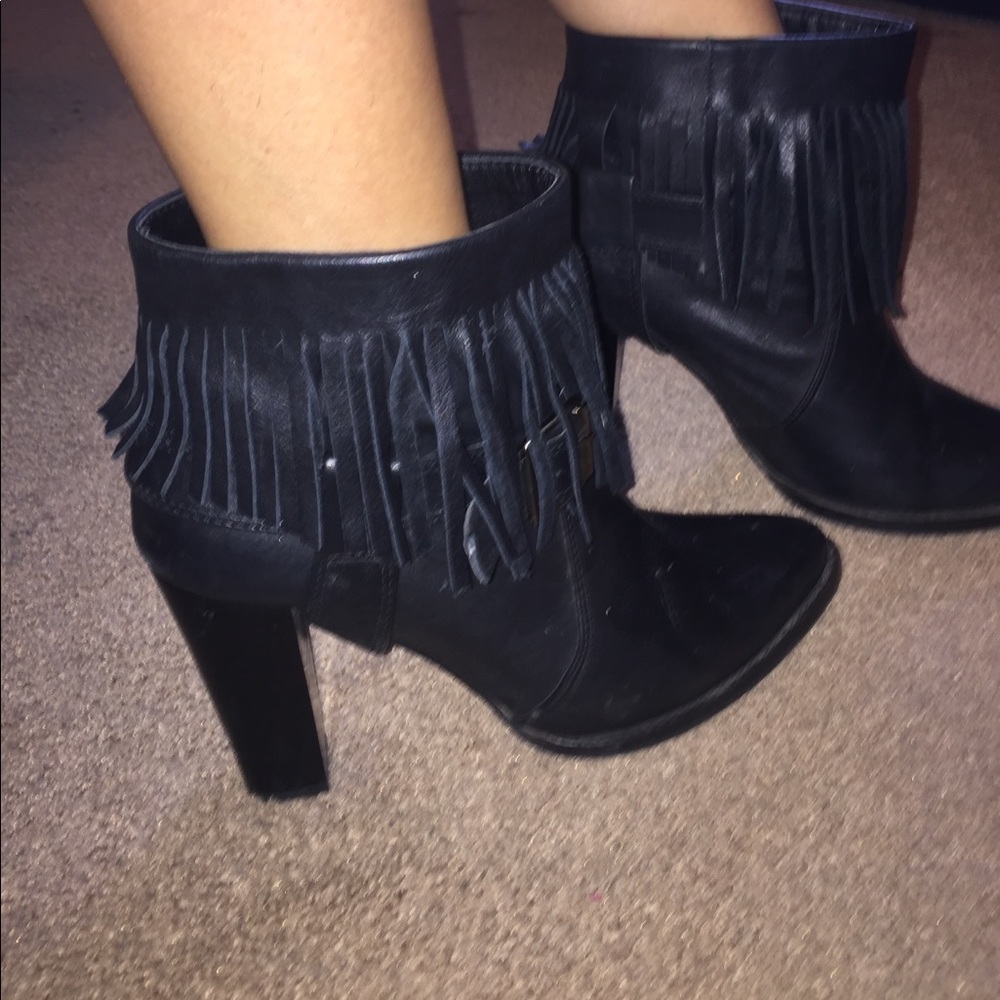 Zara black leather boots