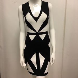 Black and white bandage dress