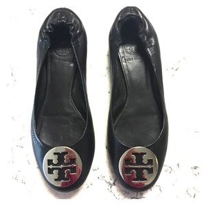 Tory Burch Reva Black Flats
