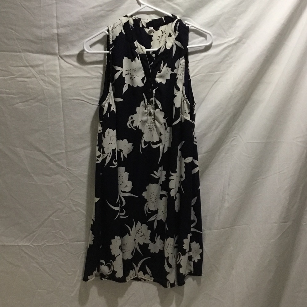 Navy/White floral babydoll dress