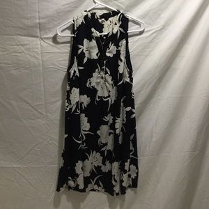Navy/White floral babydoll dress