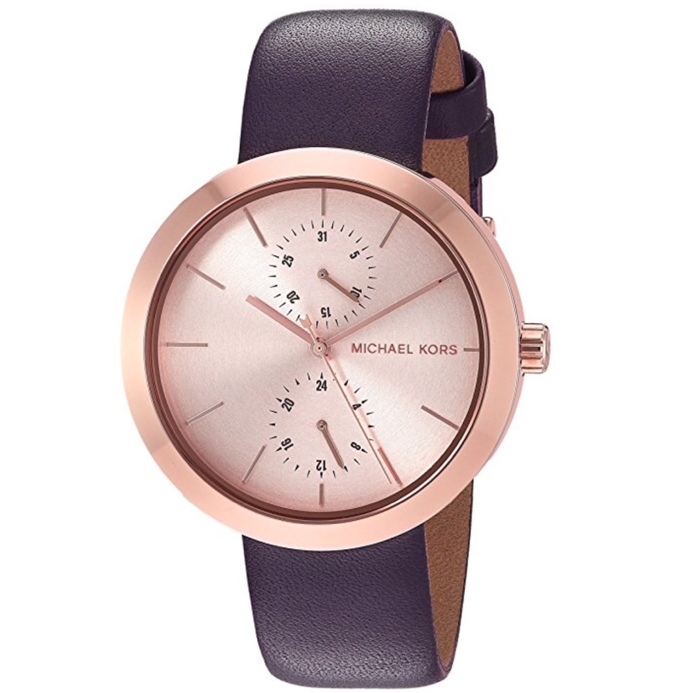 Michael Kors rose gold garner purple watch - Picture 4 of 8