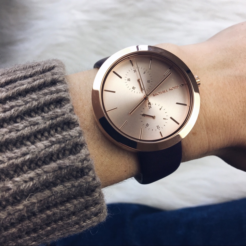 Michael Kors rose gold garner purple watch - Picture 3 of 8